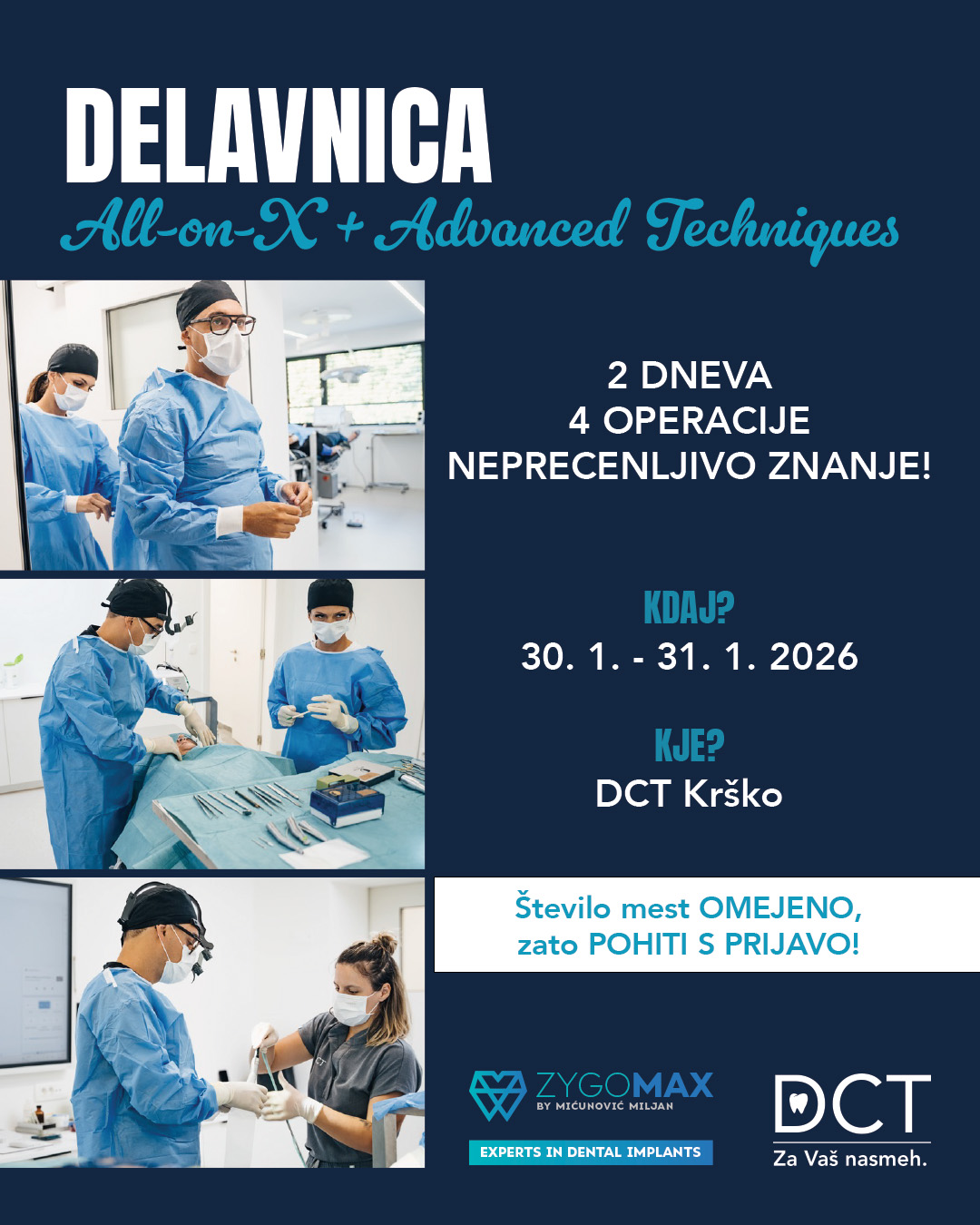 Intenzivna implantološka delavnica z live operacijami.